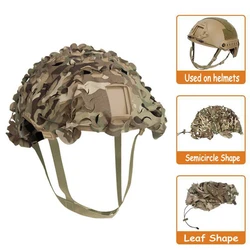 3D Camo Laser Cut Leaf Shape Airsoft Helmet Cover Mesh Helmet Cloth Paintball Paratrooper Hunting Airsoft Helmet Accessories