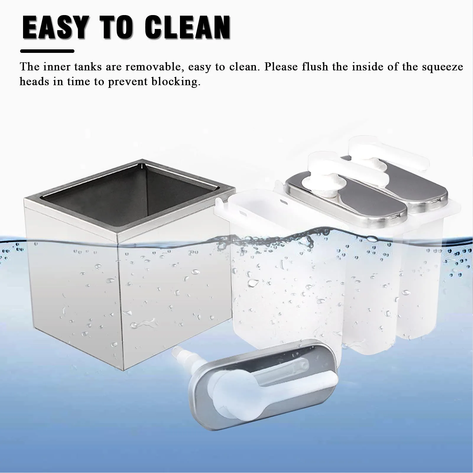 Syrup Pump Dispenser Sauce Dispenser Plastic and Stainless Steel Condiment Pump Station Sauce Dispenser For Kitchen Home