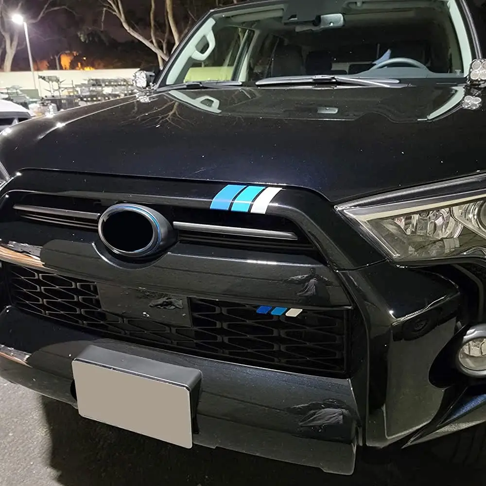 For Toyota 4Runner 2020-2024 Car Accessories Front Middle Grille Center Grille Inserts Cover Trims ABS 2PCS