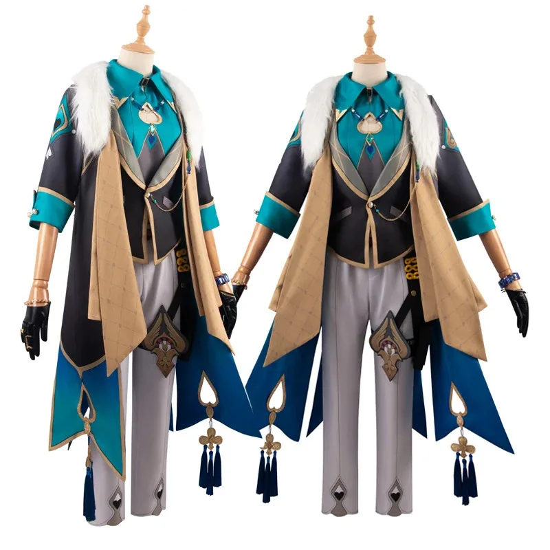 Sky02 افينتورين تأثيري حلي لعبة هونكاي ستار السكك الحديدية البدلة ساعة شعر مستعار ساعات مجانية أنيمي هالوين ازياء الرجال لعبة Charac88Li