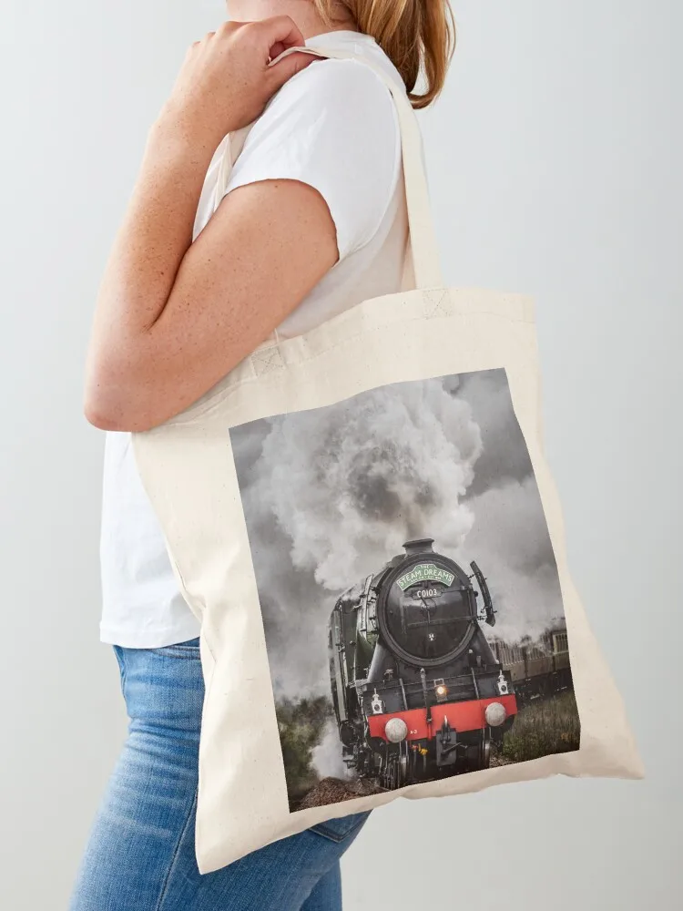 

Full Steam, The Flying Scotsman', near Pitlochry. Tote Bag Big bag bag for beach custom bags