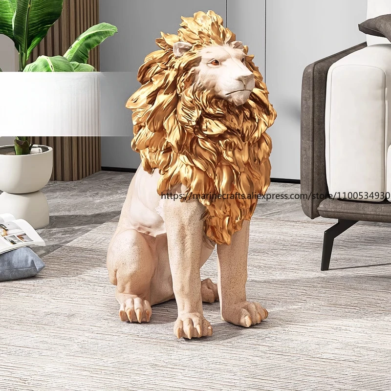 

Light Luxury Lion Living Room TV Cabinet Large Floor-To-Ceiling Creative Office Home Decoration