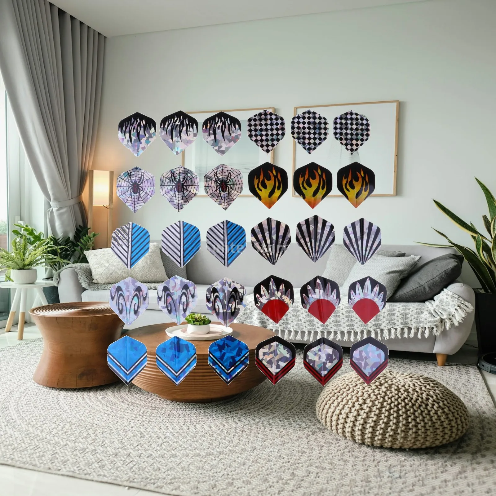 Assorted Dart Flights PET Durable Dart Tails Set Dart Supplies Replacement for Steel Tip Soft Tip Darts