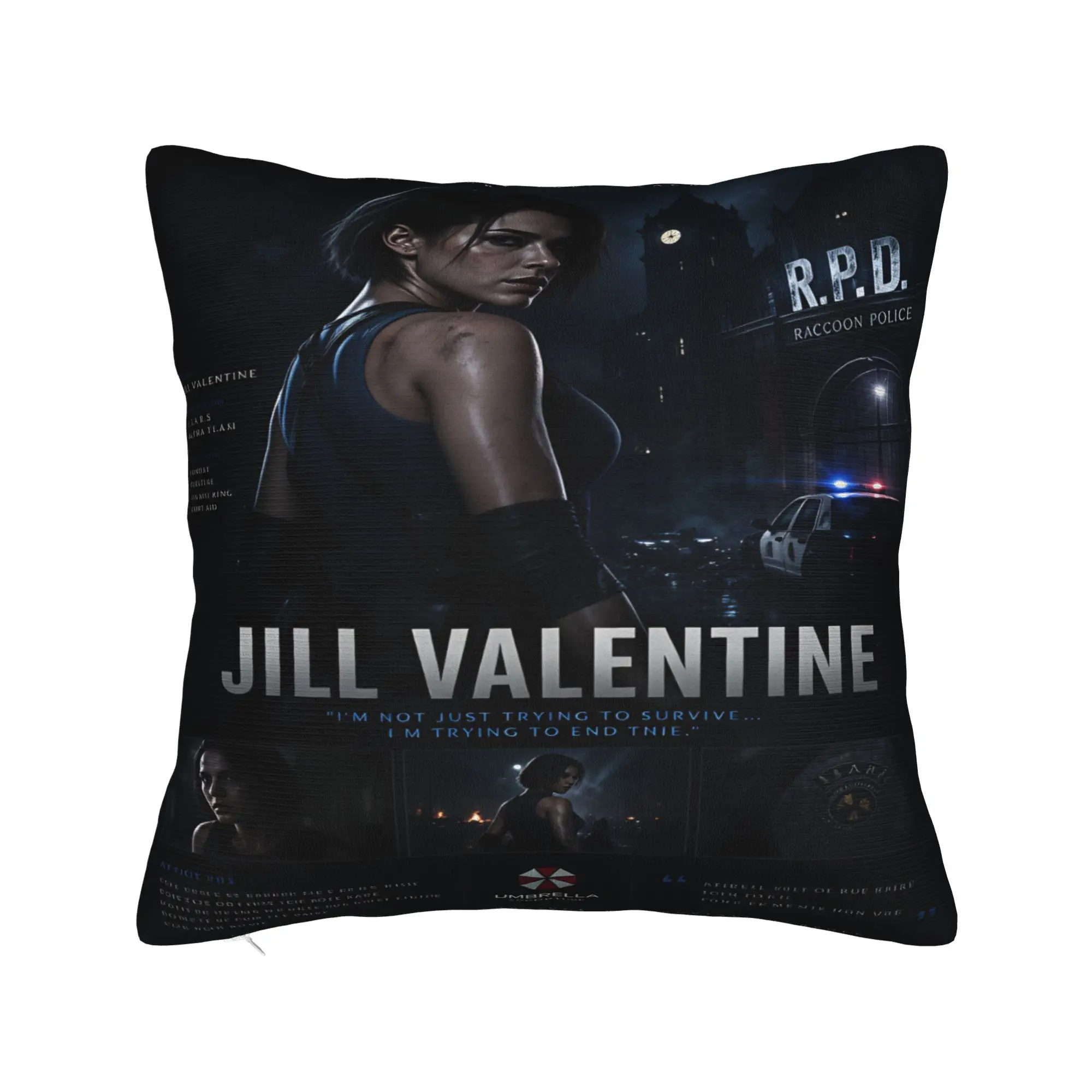Jill Valentine Resident Evil  Pillow Cover  Design Cushion Cover Novelty Pillow Case For Sofa Car Home Decor