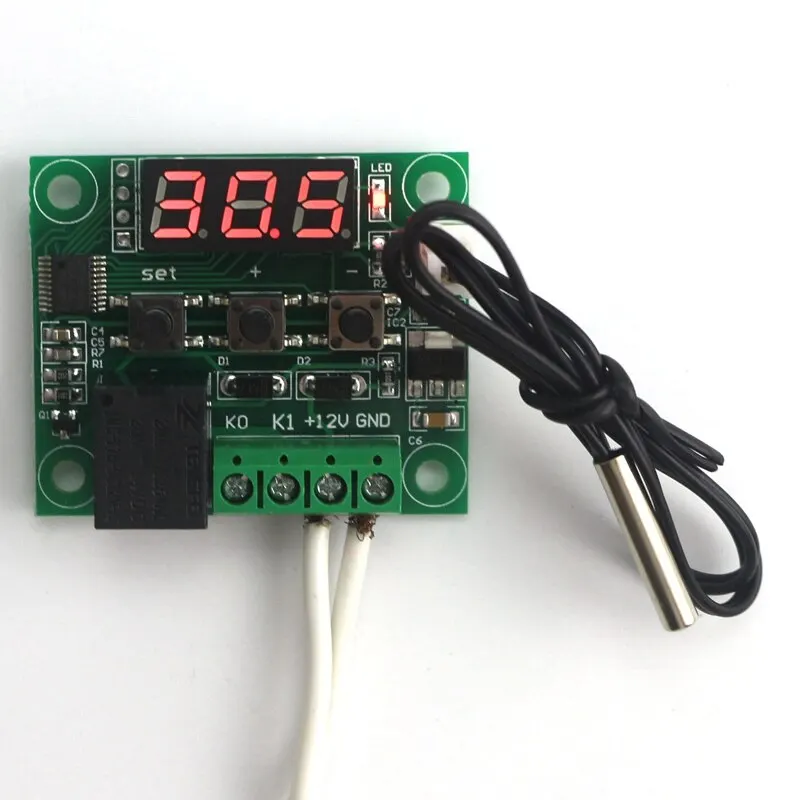 W1209 DC 12V Heat Cool Digital Thermostat Temperature Controller Miniature Thermostat Temperature Control Switch Panel