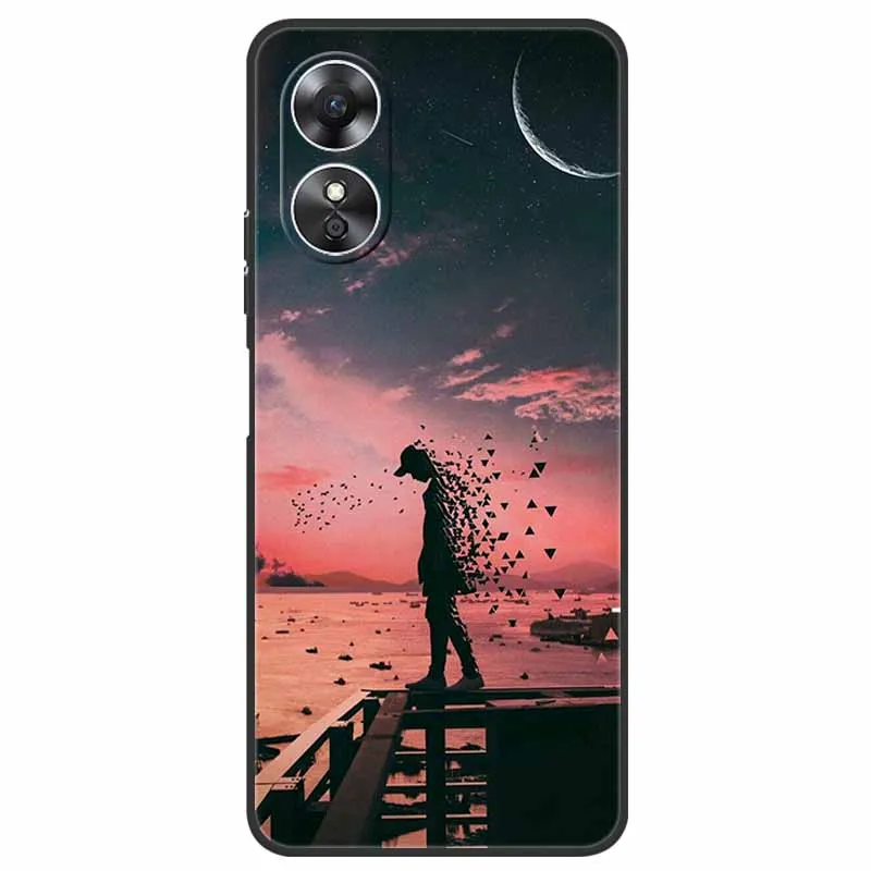 For OPPO A38 / A18 / A58 / A78 4G Case Protective TPU Soft Silicon Funda for Oppo A38 4G A 38 Phone Cover Animals Cool Wolf Capa