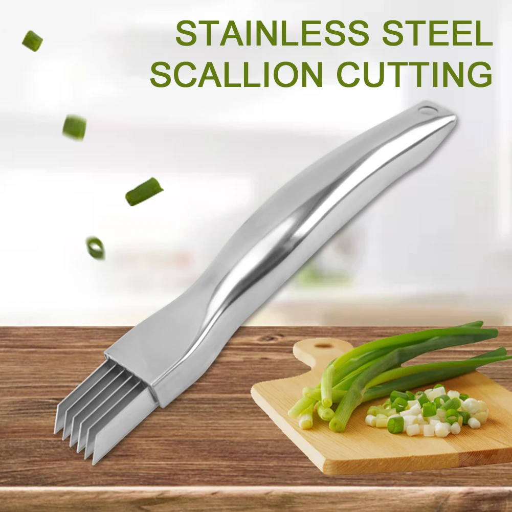 Portable Multifunction Manual Food Chopper Sharpen Stainless Shredded Green Onion Cut Slicers Kitchen Vegetable Cutting Tool