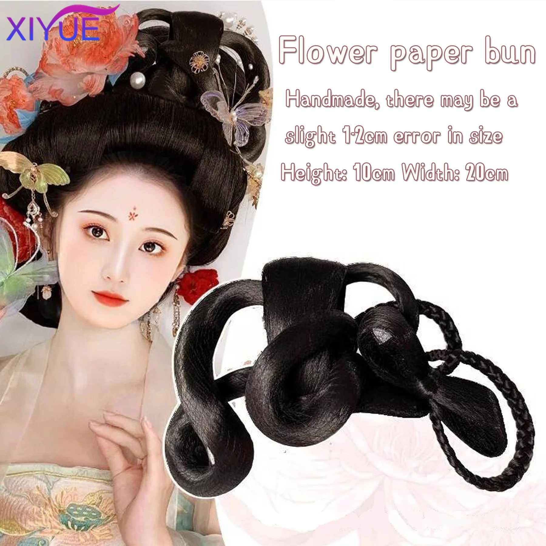 XIYUE Synthetic Hanfu Wig Headband Antique Bow Bun Novice Daily Song And Ming Dynasty Costume Style Bun