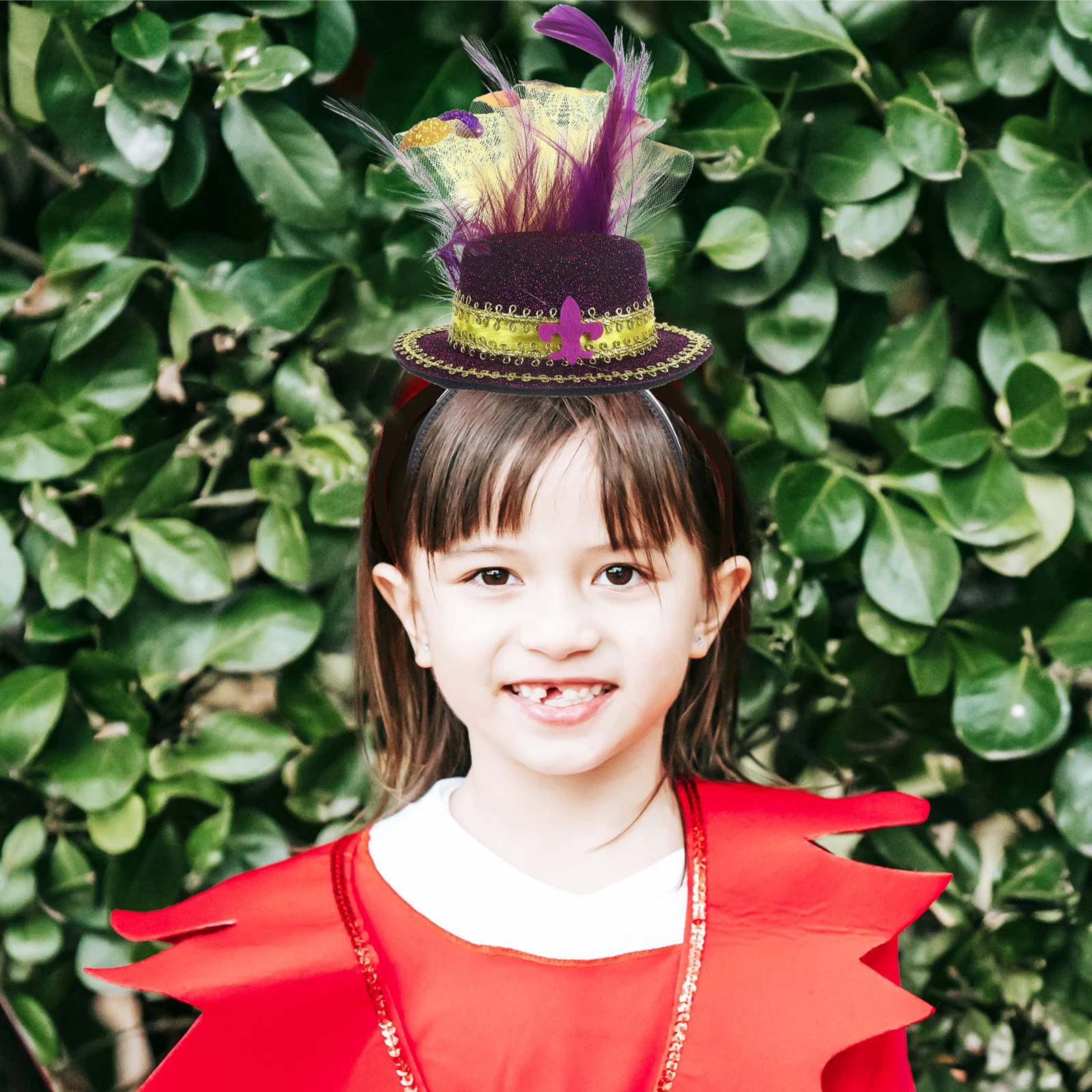 

Fascinators for Women Purple Headb Top Hat Headdress Hair Accessories Party Wedding Cosplay Stage Performance Lightweight
