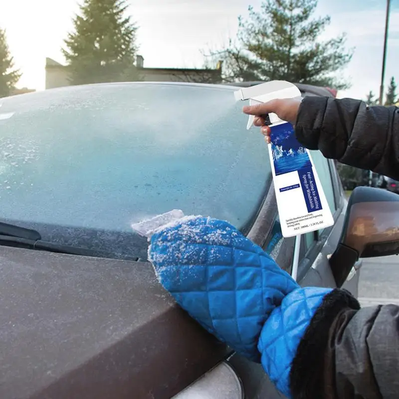 Windshield Deicer Spray Car Door Deicer Spray 100ml Defrost Spray Windshield Anti Frost Windshield Spray Car Supplies Anti-Snow