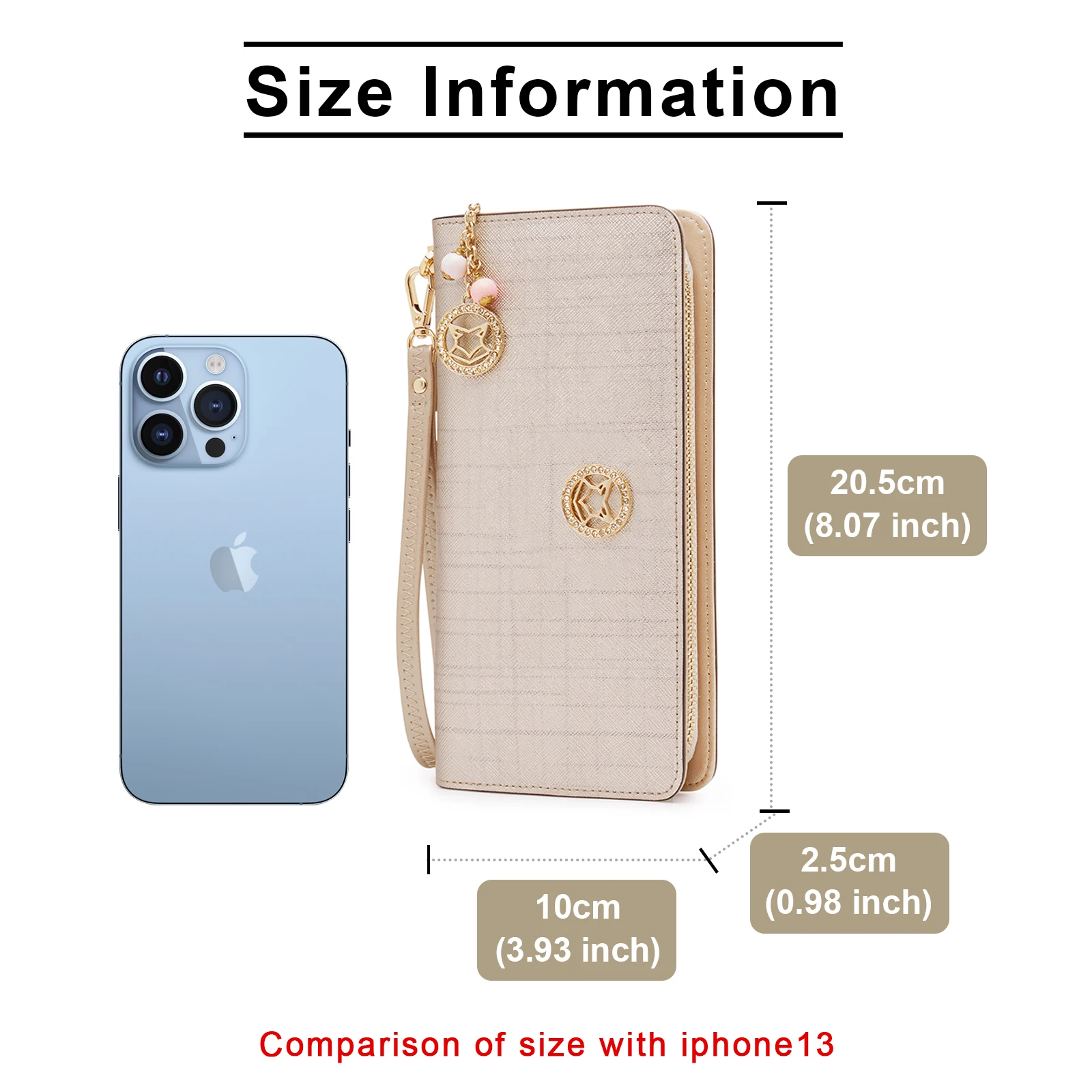 FOXER Women's Split Cow Leather Long Wallet Clutch Wristlet Phone Purse Zipper Card Holder Fashion Multi-functional Coin Pocket