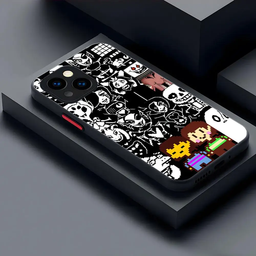 Anime Cartoon Undertale Phone Case Matte Transparent For 16 15 IPhone 12 11 13 Pro Max X XR XS 8 SE Mini Plus Back Cover