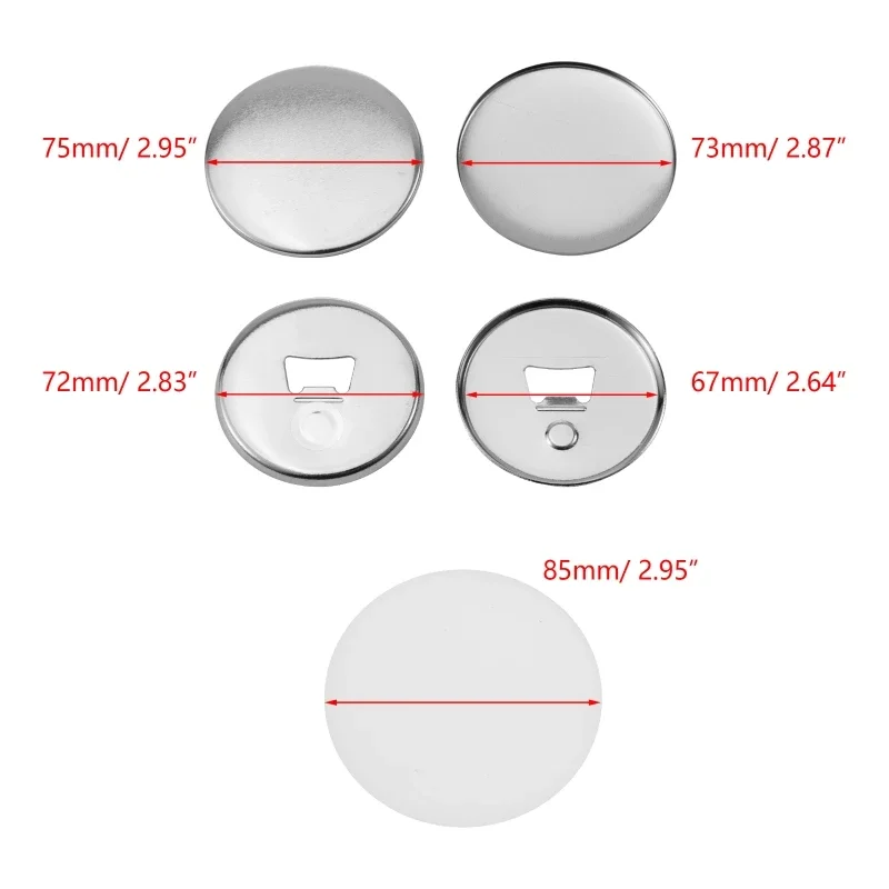 Imagem -02 - Abridor de Garrafas Botão Peças com Hard Magnetic Advanced Plating Badge Ímã de Geladeira Faça Você Mesmo Consumíveis 58 mm 50 Conjuntos