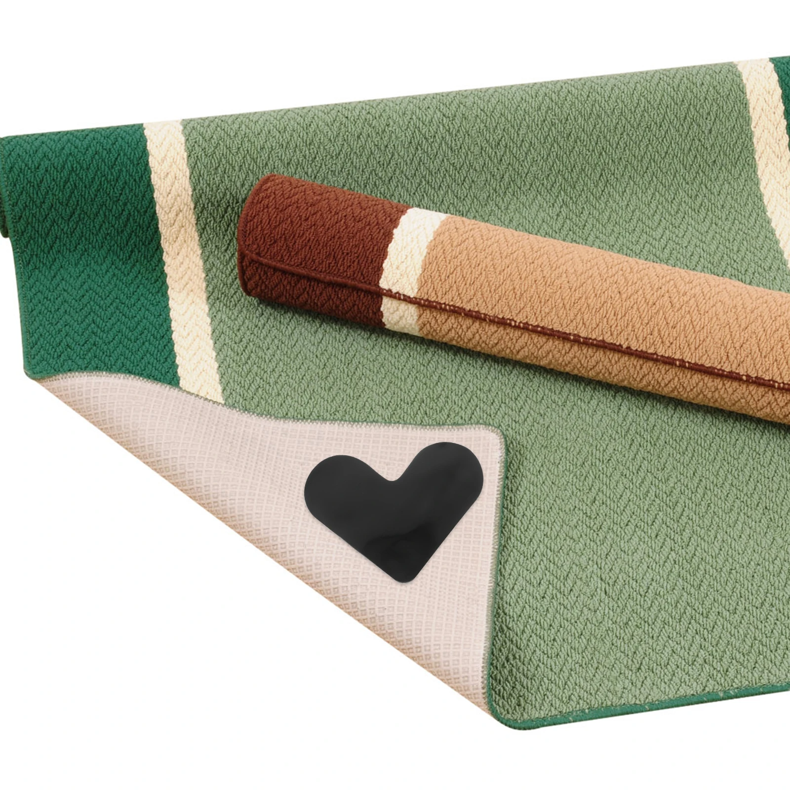 12 قطعة من ملصقات حاملات البساط المصنوعة من البولي يوريثان القابلة لإعادة الاستخدام لمنع الشباك والانزلاق على أرضية رخامية من الخشب الصلب