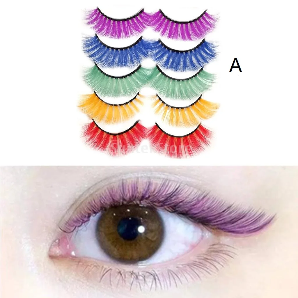 5 paires d'Halloween faux doux naturel confortable pour un maquillage dramatique des yeux