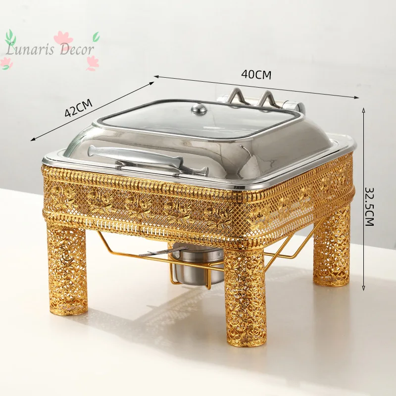 Arab style golden dining stove metal crafts alcohol buffet stove buffet stove