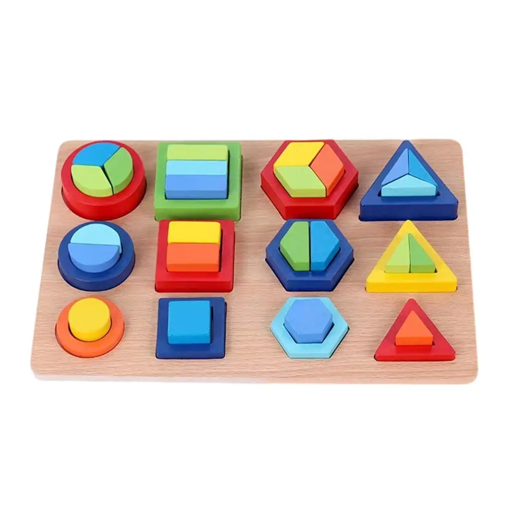 Geometry Shape puzzle playing Color Recognition Preschool Development Montessori toy Gifts Present for Kids