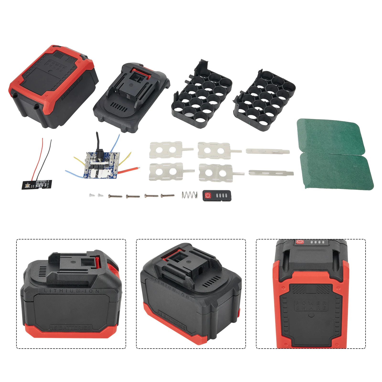 

10/15/20 ядер, чехол для батареи, ящик для хранения литий-ионных батарей, пластиковая схема, защитная зарядная плата для электроинструмента Makita