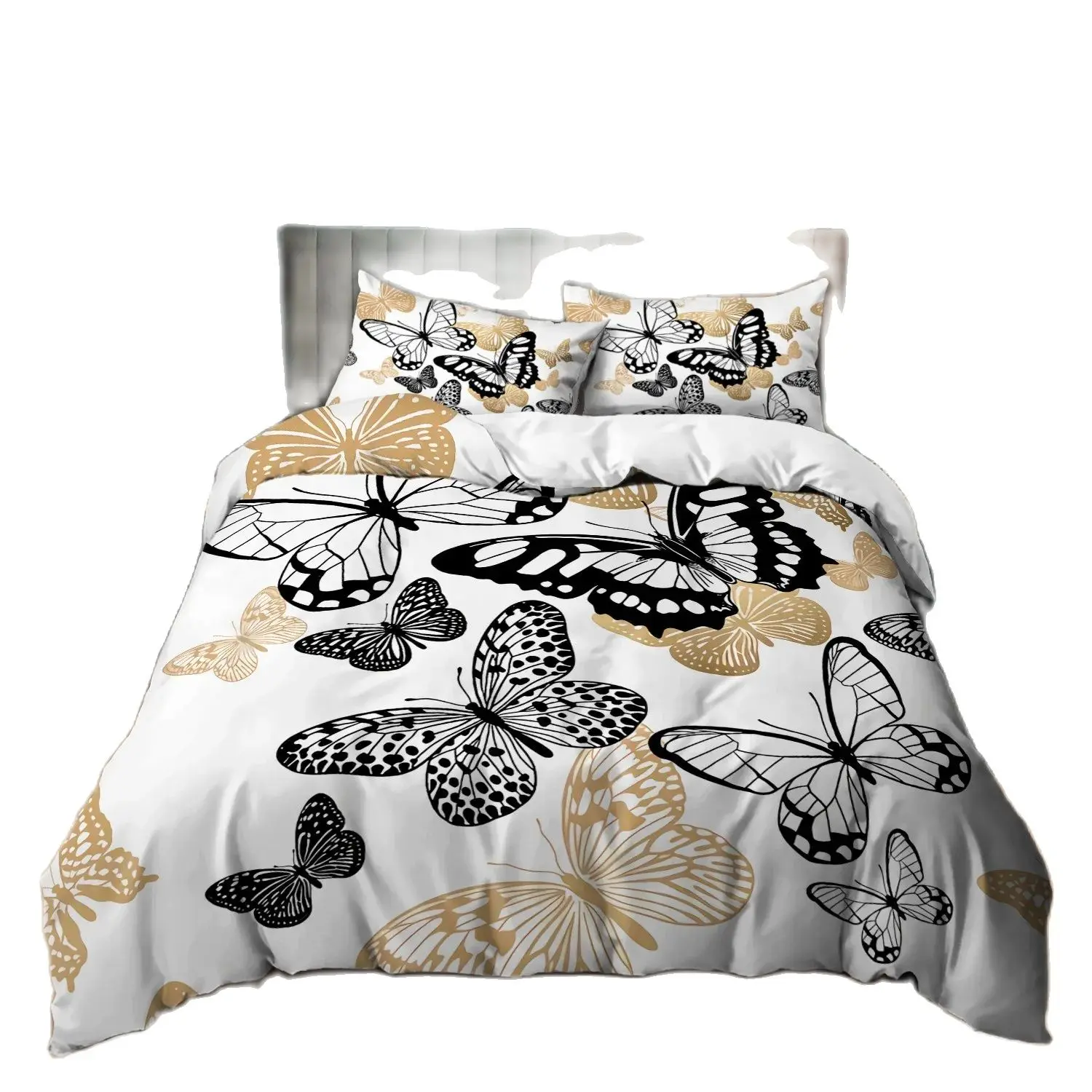 Butterfly Bedding Set Colourful Butterflies 3D Prints Duvet Cover Scandinavian Queen Double Comforter Set Girl Christmas Gift