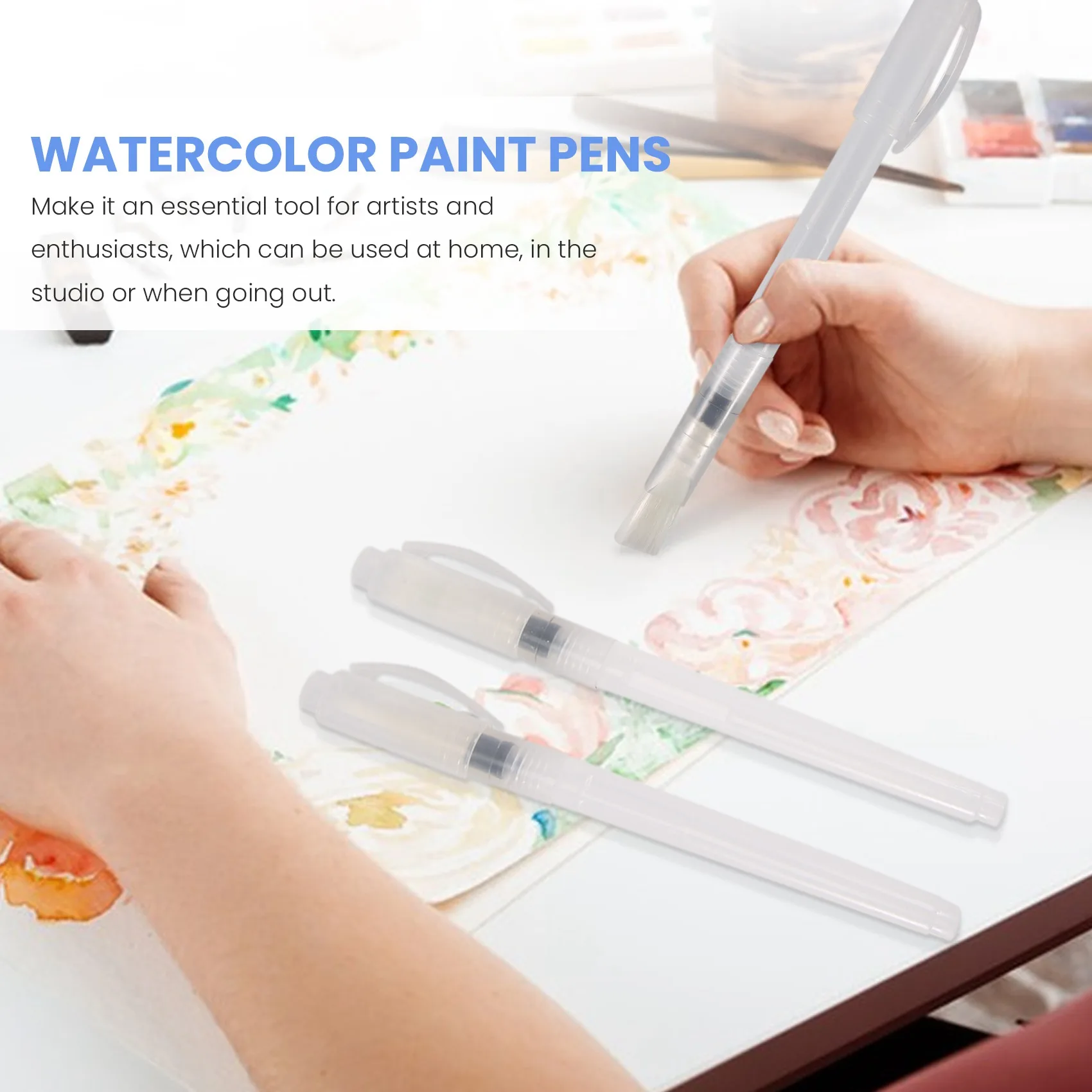 Ensemble de stylos pinceaux pour documents à l'eau, peinture d'interconnexion, marqueurs à base d'eau, crayon de couleur soluble dans l'eau, 12 pièces