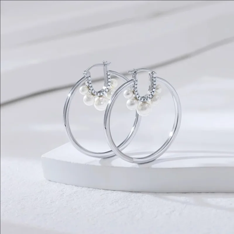 Minimalist ins style plain hoop earrings