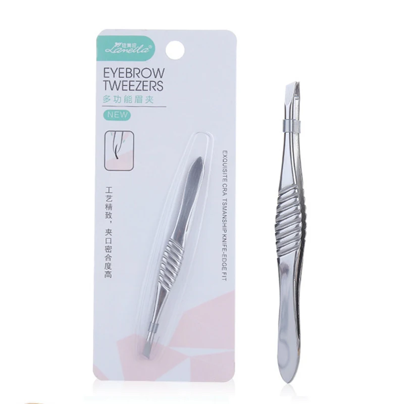 1Pcs Tweezers Makeup Tool Pinset Professional Stainless Steel Hair Removal Clip Eyebrow Face Hair Remover