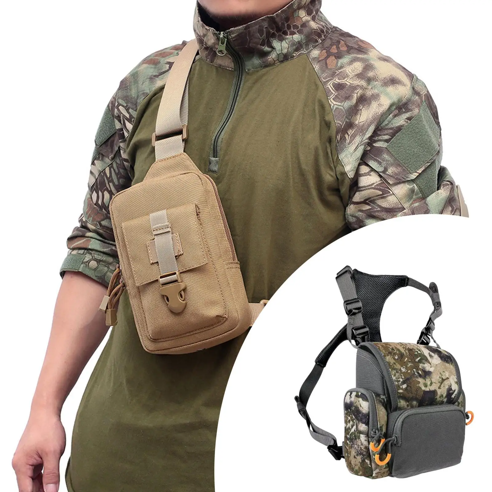

Binocular Harness Chest Pack Large Capacity Multifunction Carrier Pack