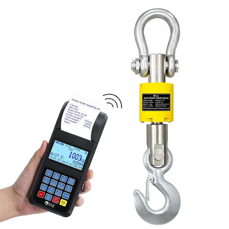 NVK OCS5T Weighing Hanging Scale 3000kg Electronic Wireless 10ton Digital Crane Scale 3ton Industry Hook Hoist Scale 2000kg 1ton