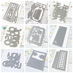 Slim Window Dressing Cutting Dies Stitched Gift Tag Metal Die Cuts For DIY Scrapbooking Album Card Making Decoration Paper Craft