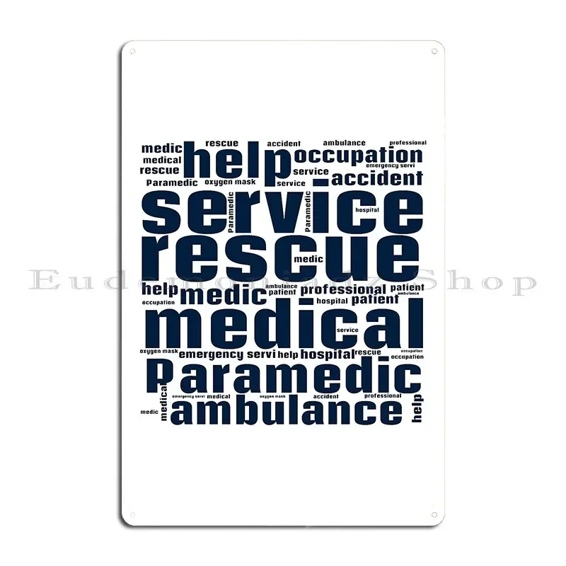 Emt Words Metal Signs Bar Classic Personalized Wall Mural Create Tin Sign Poster