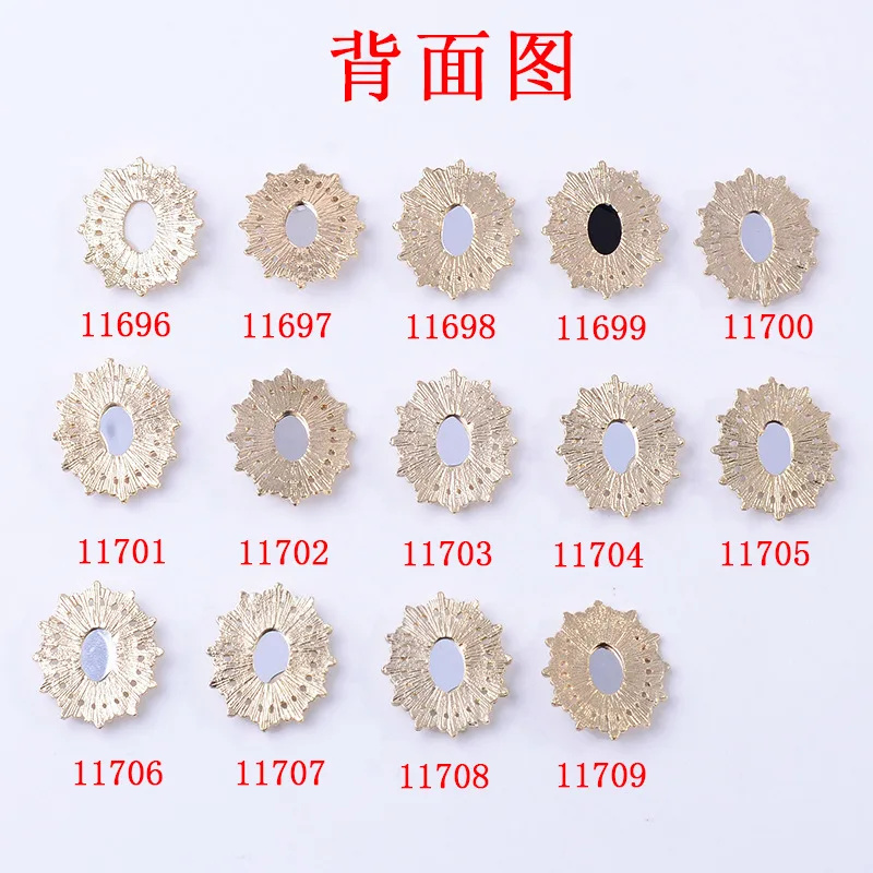 New oval alloy flower plate drill buckle bag headgear DIY jewelry clothing bag accessories