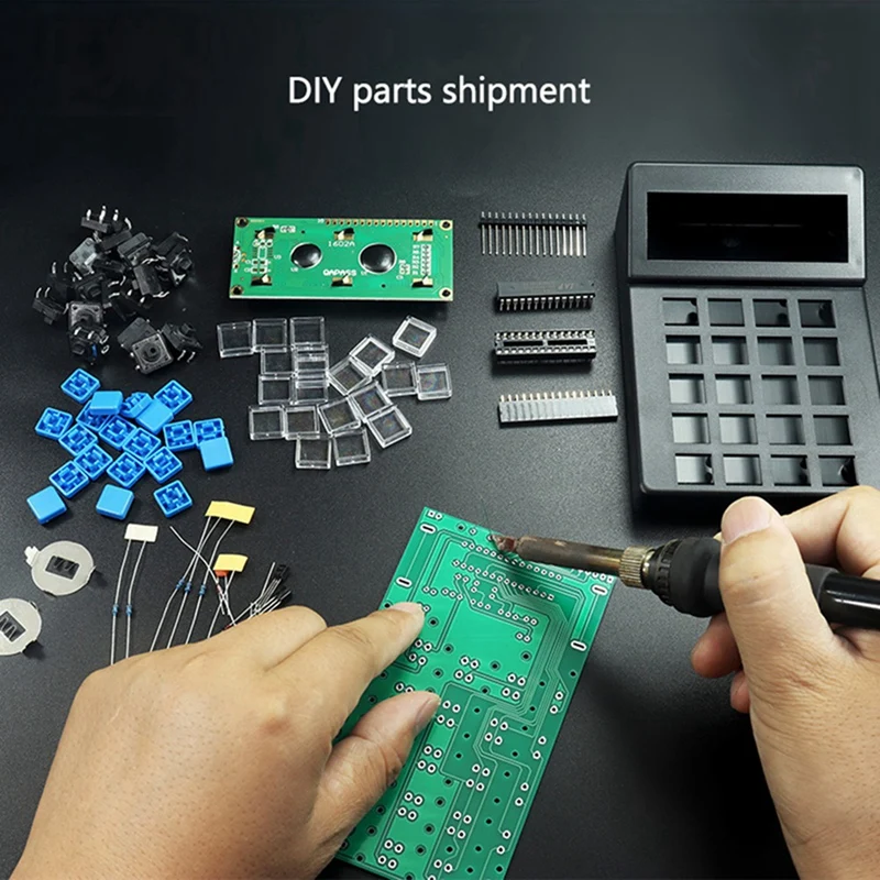 LCD1062 Calcolatrice Produzione elettronica Kit fai da te per la scuola superiore del college STEM Impara la pratica del assemblaggio di saldatura Durevole