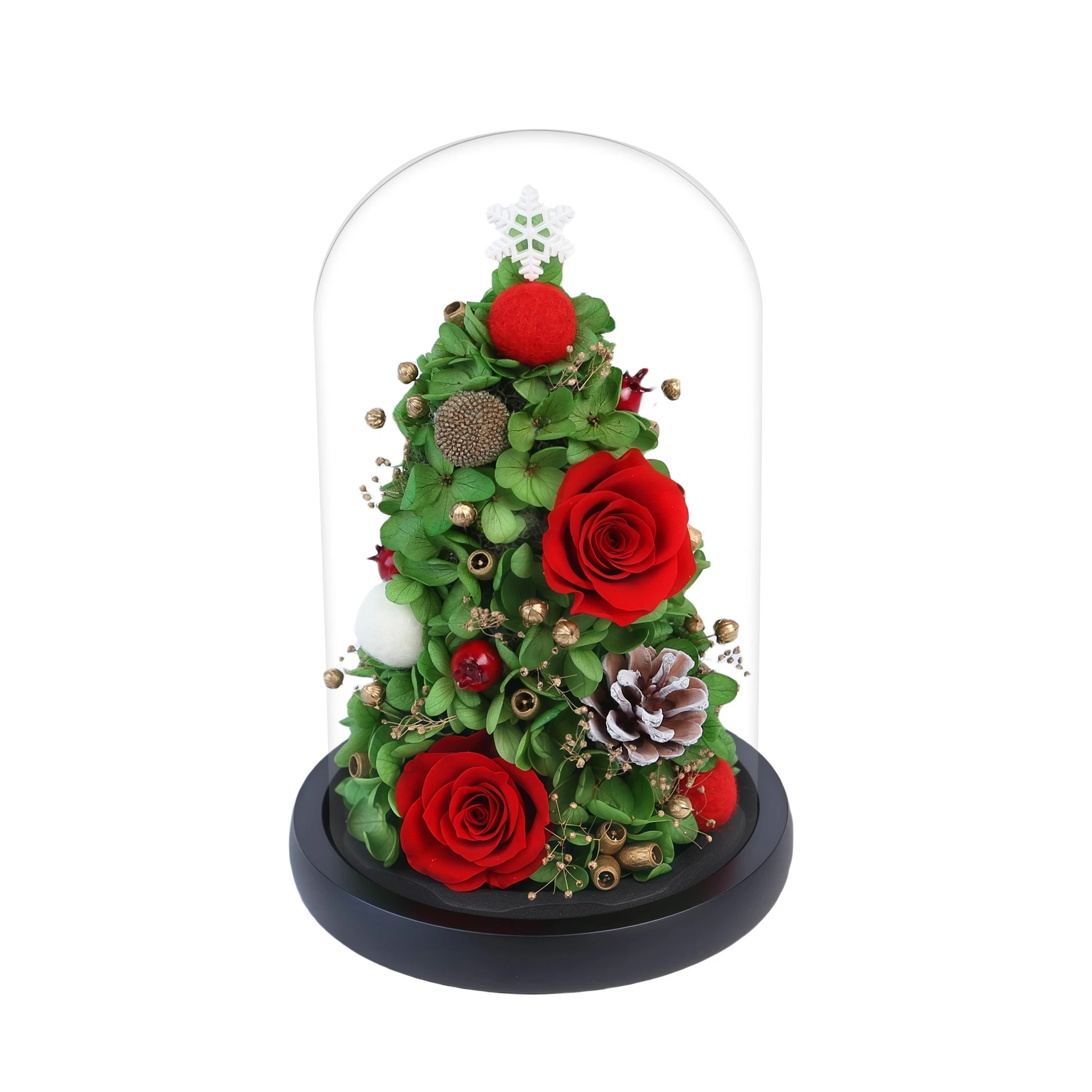 Dried roses, Christmas tree glass cover Qixi Festival gift immortal flower, Valentine's Day gift high-end immortal flower