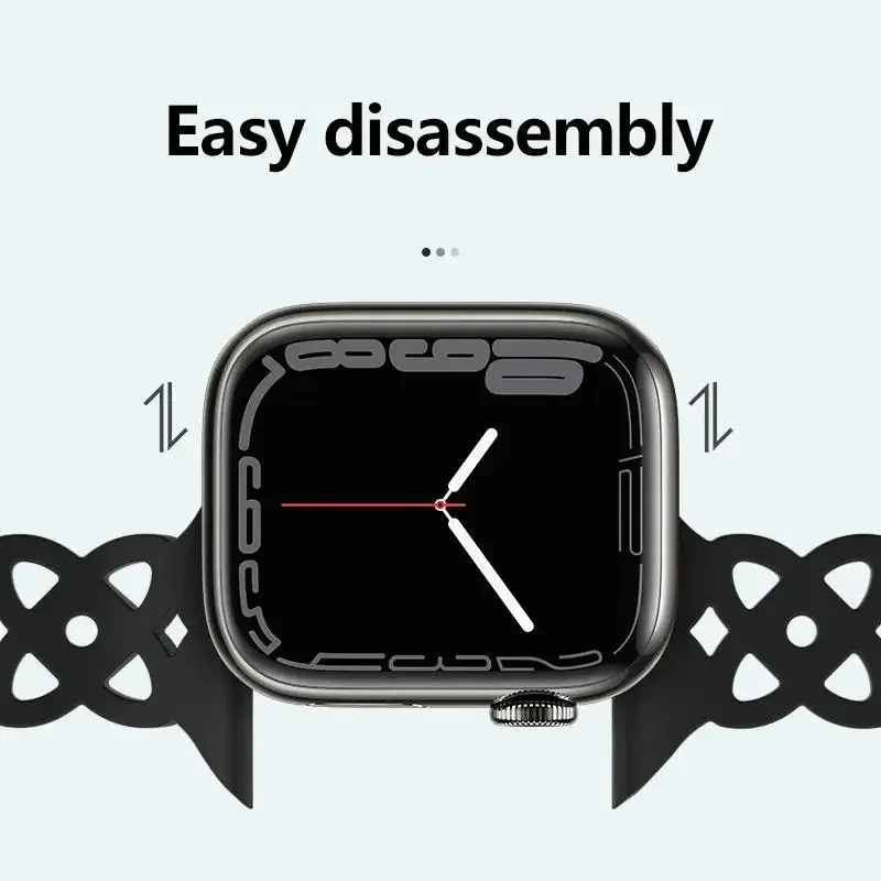 Silicone Breathable Strap for Apple Watch Band 41mm 45mm 40mm 44mm 49mm 42mm 38mm Sport Bracelet for iWatch Series Ultra SE 1-9