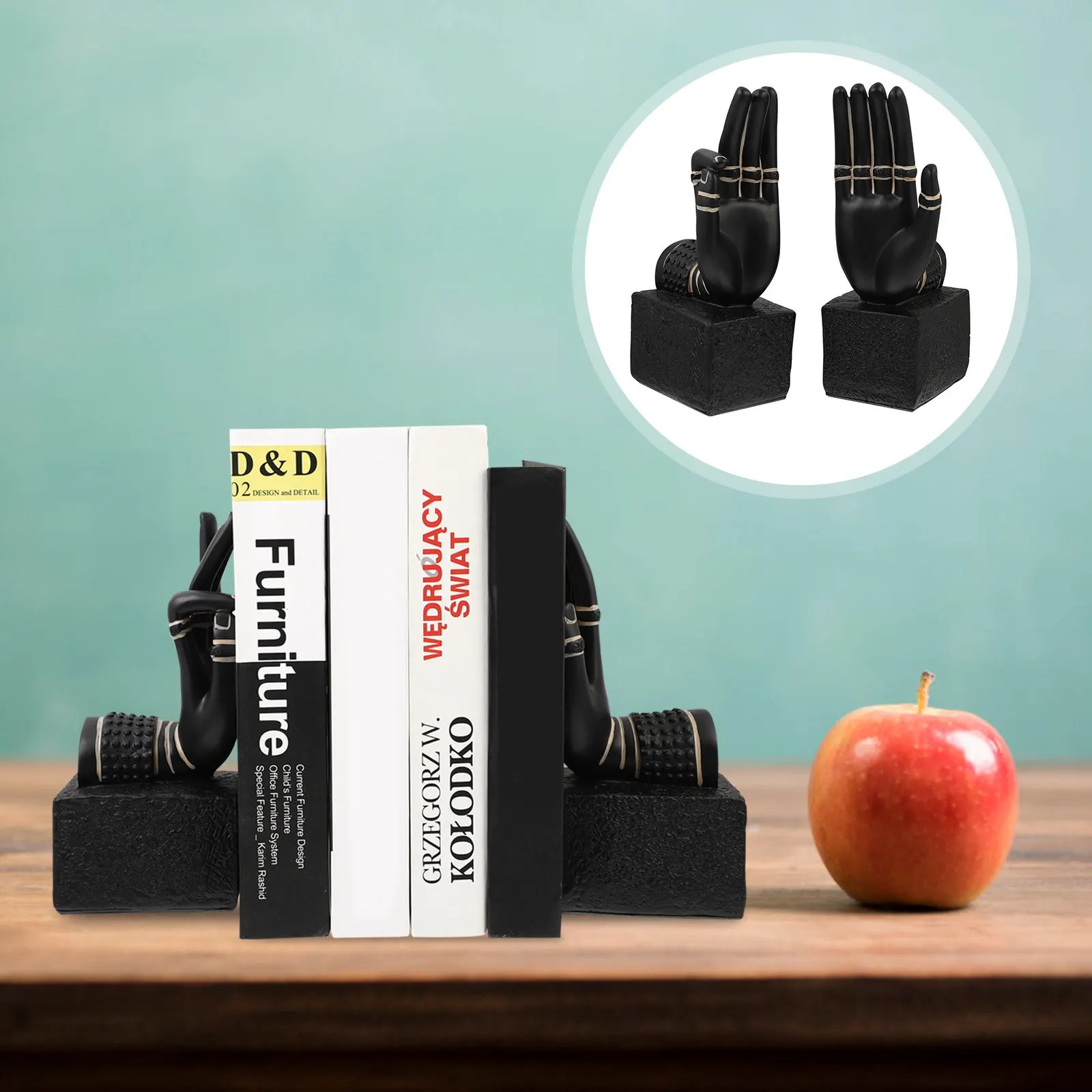 1pair-resin-bookends-hand-bookend-buddha-mudra-symbol-retro-book-support-non-slip-fabric-base-desktop-bookends