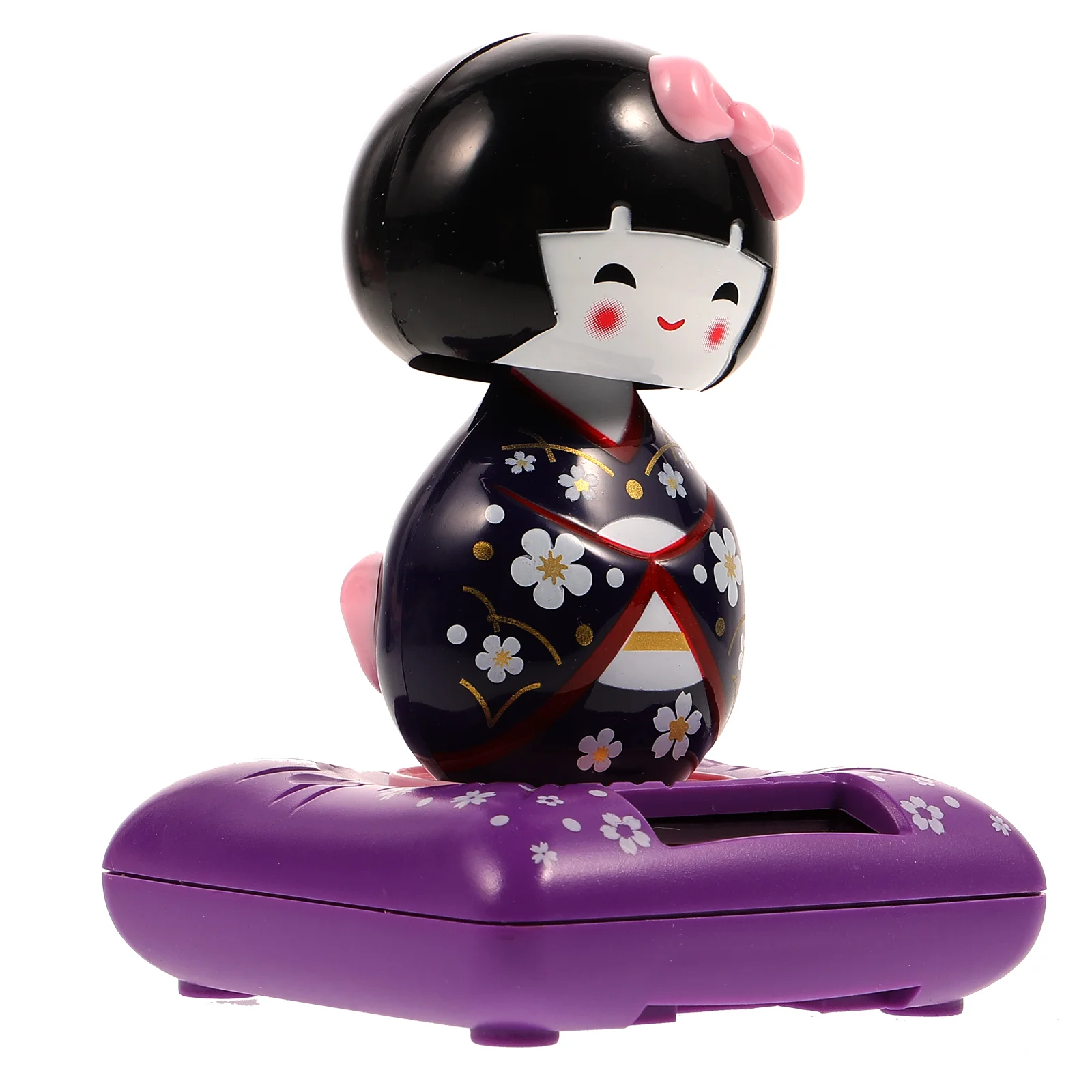 Solar Powered Japanese Maiko Car nament Cute Auto Interior Decor Kimono Gift Nodding Toy Vehicle Accessory Home Office