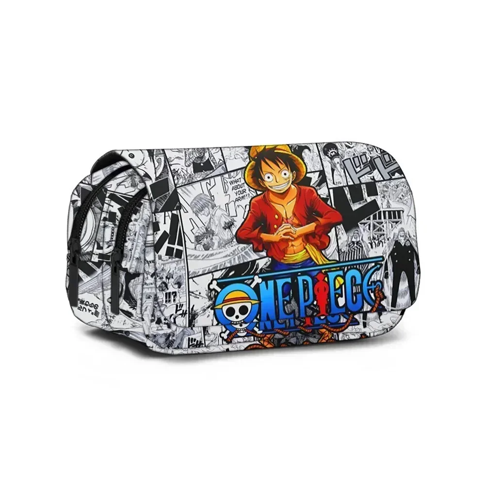 Étui à stylos One Piece-Rufy Zoro Sanji, fournitures scolaires, boîte de papeterie de personnage de dessin animé, cadeau
