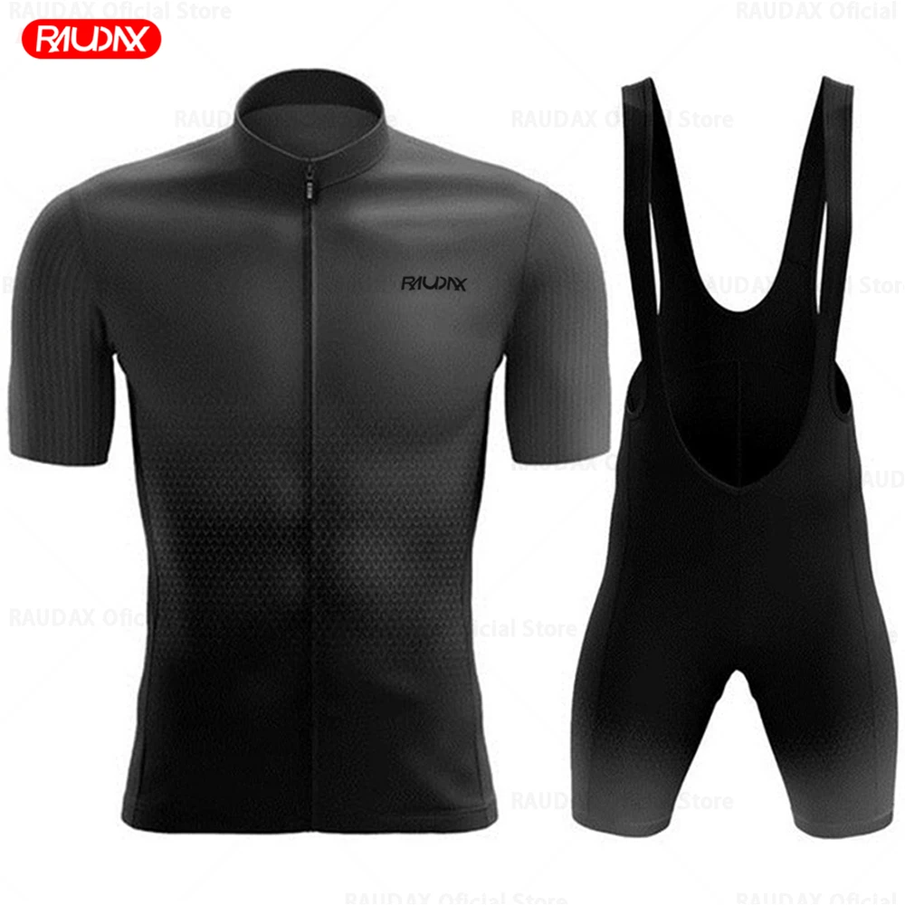 Raudax Cycling Set Man Cycling Jersey Short Sleeve Bicycle Cycling Clothing Kit Mtb Bike Wear Triathlon Suits Maillot Ciclismo