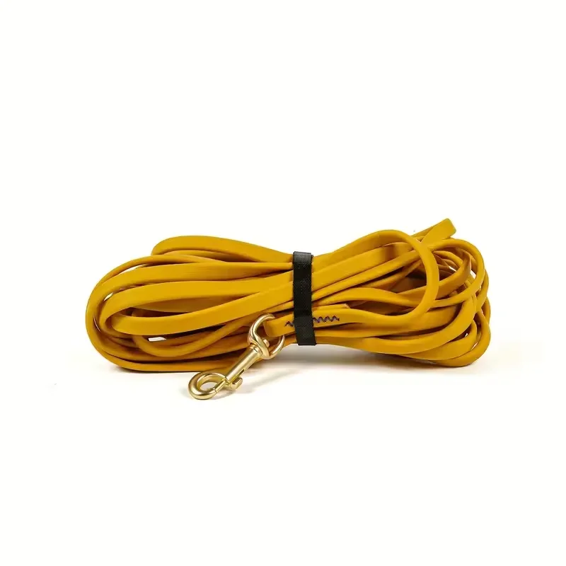1,5-9 m PVC-beschichtete Hundeleine, 1 cm breit, 4 mm dick, wasserdicht, lange Trainingsleine mit Messinghaken für kleine und mittelgroße Hunde
