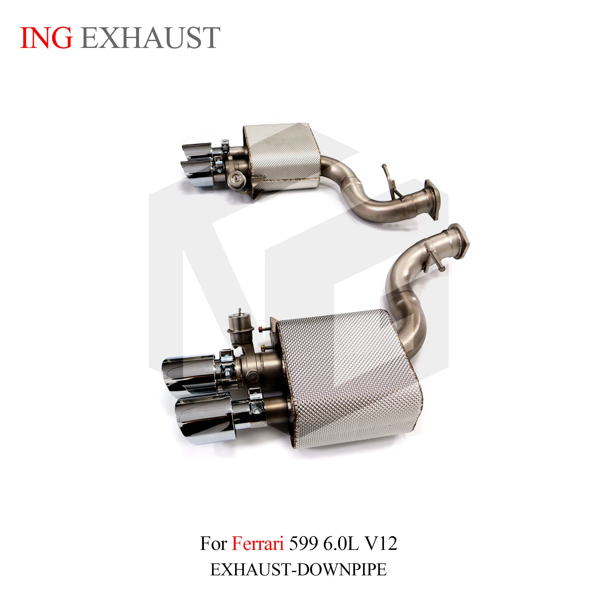 ING Stainless Steel 304 Valve Muffler Tube for Ferrari 599 6.0L V12 Car Vehicle Engine Exhaust Rear Section Customize System