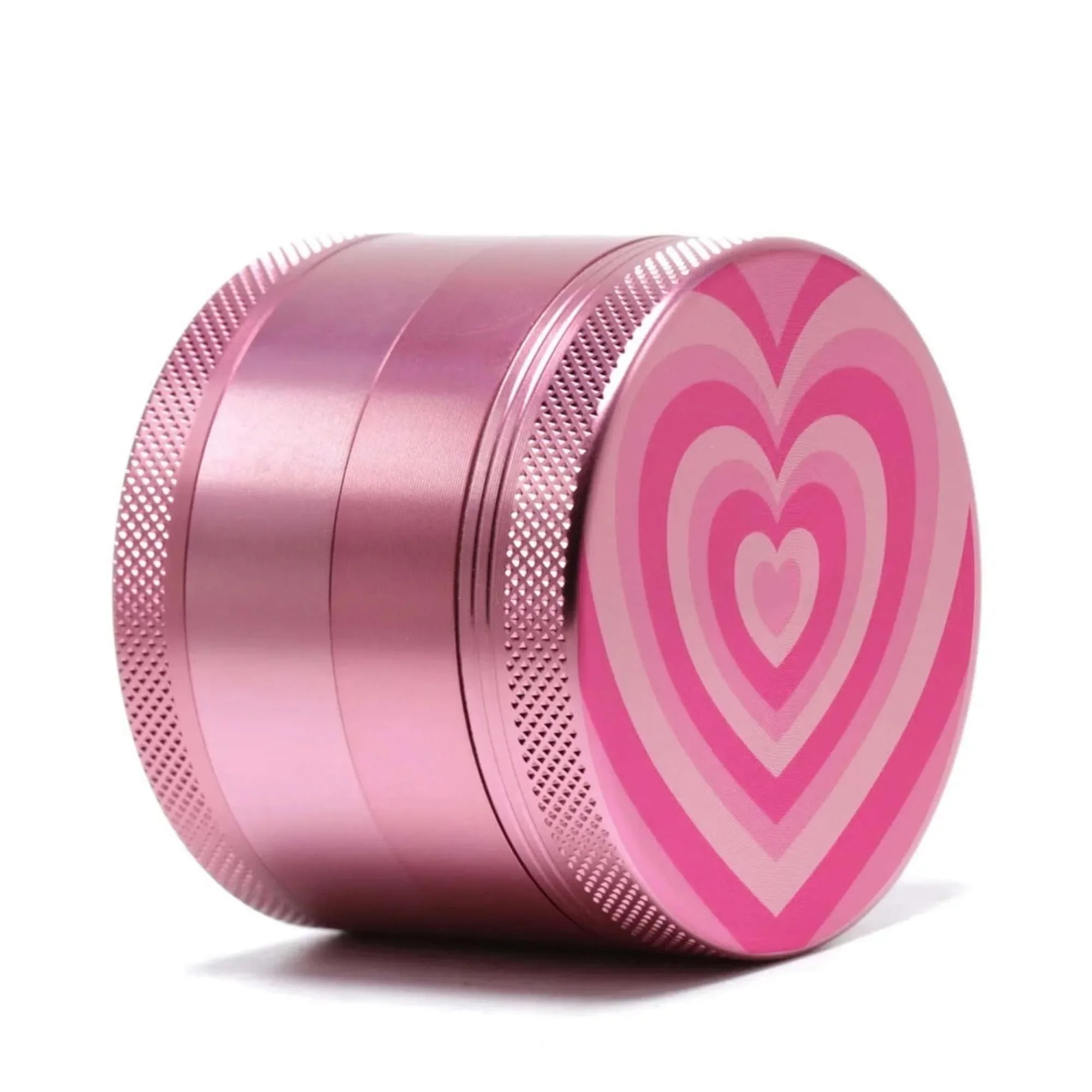 Pink Heart Aluminum Herb Grinder, Four Piece Grinder, Girly Smoking Accessories for Tobacco-40mm