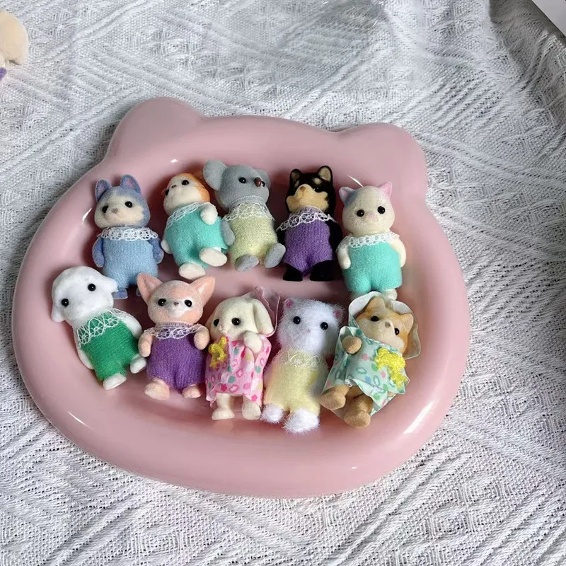 ชุดของเล่นเคลื่อนไหวได้ ซีรีส์ภาพครอบครัวเซนเบียร์ ตุ๊กตา ตุ๊กตาสัตว์ ของตกแต่งขนาดเล็ก ของเล่นบ้านจำลอง