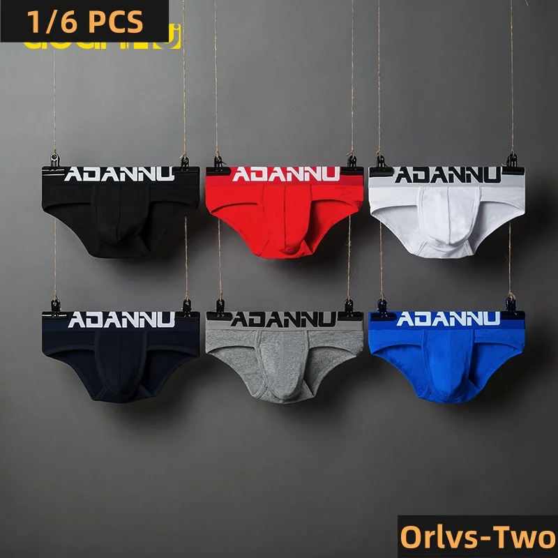 1/6 PCS ADANNU Men Underwear Sexy Briefs Modal Triangle Underwear Smooth Cueca Masculina Breathable Panties Slip Homme Bikini