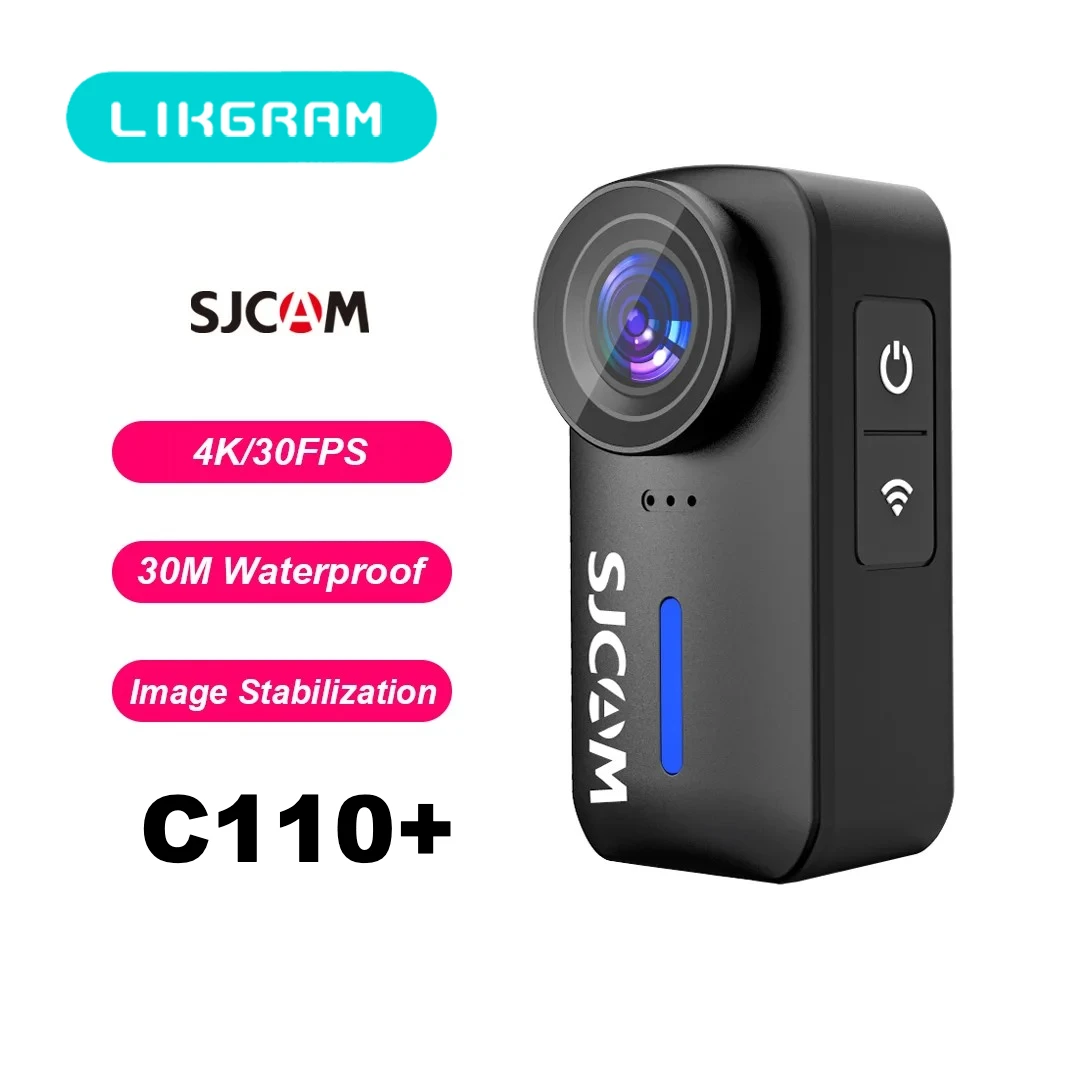 

SJCAM C110+ 4K 30fps Action Camera 170° Ultra Wide F1.8 Lens 30m Waterproof with Case Six Axis Gyroscope Anti-Shake
