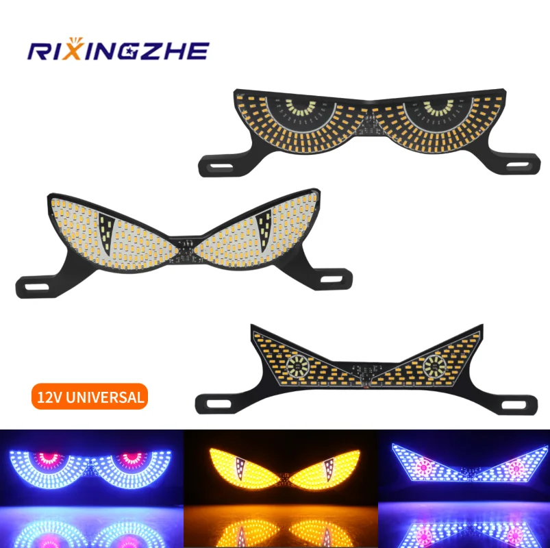 

Motorcycle LED Lights Devil Eye Cat Eye Dynamic Tail Light Car Tail Decorative Lamp Strobe Eagle Eye Lamp Exterior Accessories