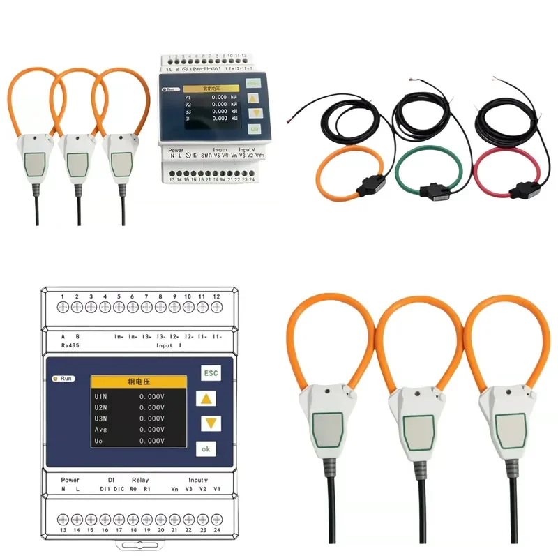 For Roche Coil Current Transformer Meter RS485 Ethernet 4G Cloud Three Phase Multi Function Power Meter Smart Energy