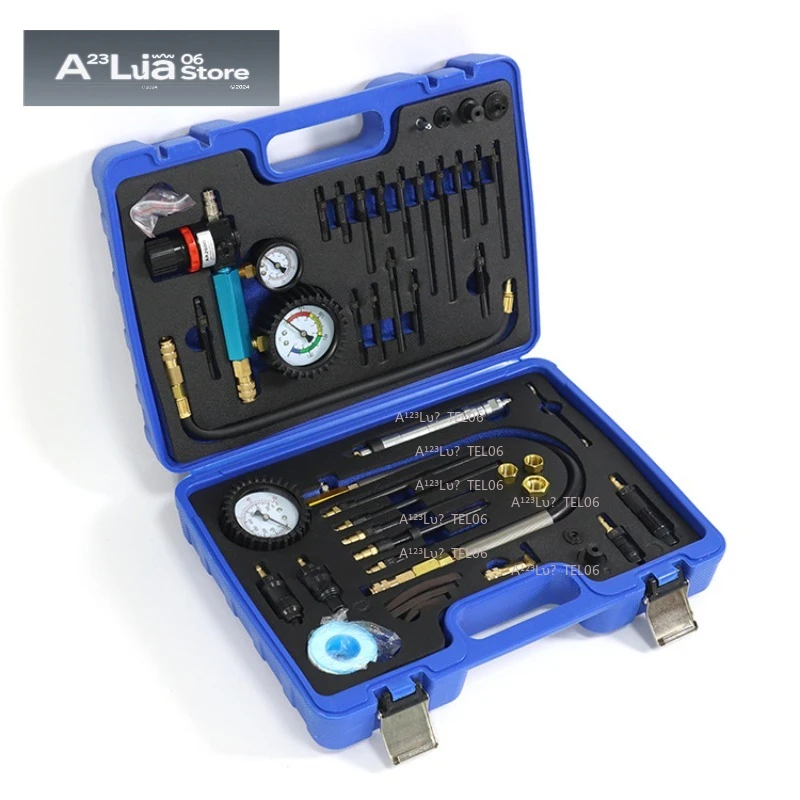 46PC Diesel Engine Compression Tester Kit, Cylinder Pressure Gauge Set for Diesel Engines, Automotive Diagnostic Tool