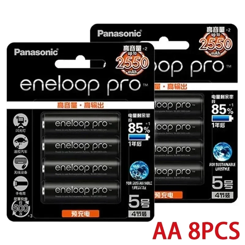 100% Panasonic Enelop Originele Oplaadbare Batterij Pro AA 2550mAh 1.2V NI-MH Camera Muis Airconditioner