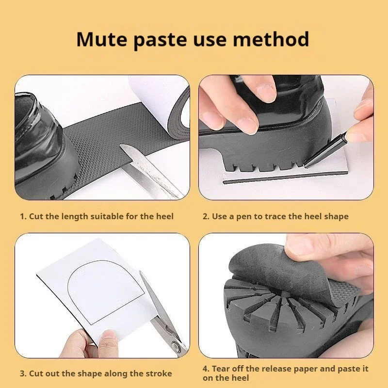 1 Rolle dicke, rutschfeste, stummgeschaltete Schuhsohlenpflaster zur Reparatur von Löchern, schützende Sohlen, geeignet für High Heels und Sportschuhe – Detail 7