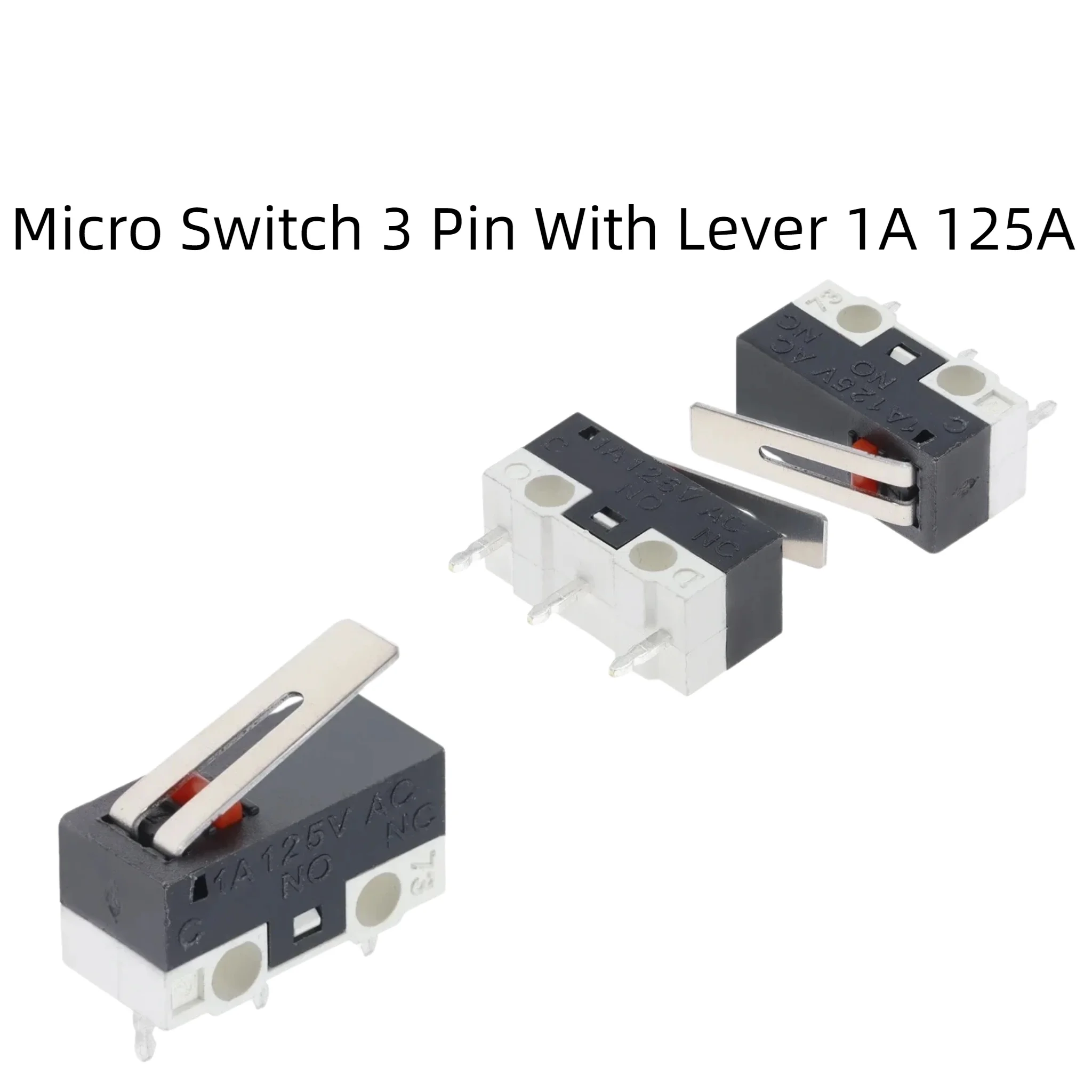 Micro Switch 3Pin With Lever 1A 125V AC Momentary Mini Limit Switch For Computer Mouse Electronic DIY